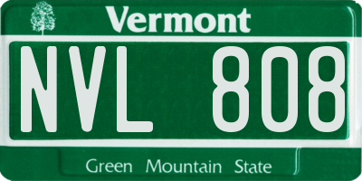 VT license plate NVL808