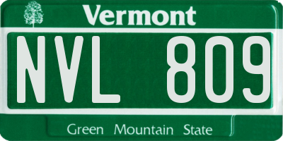 VT license plate NVL809