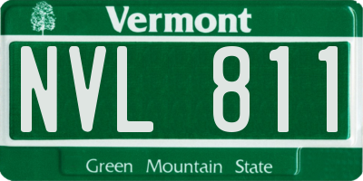 VT license plate NVL811