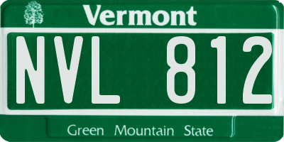 VT license plate NVL812