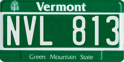 VT license plate NVL813