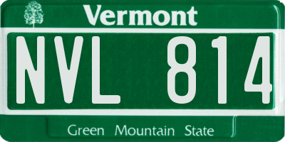 VT license plate NVL814