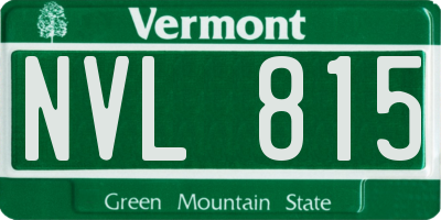 VT license plate NVL815