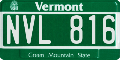 VT license plate NVL816