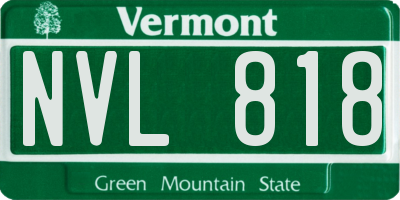 VT license plate NVL818