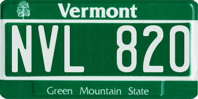 VT license plate NVL820