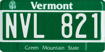 VT license plate NVL821