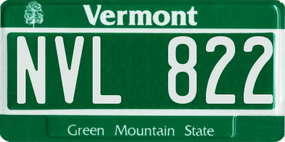 VT license plate NVL822