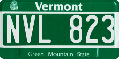 VT license plate NVL823