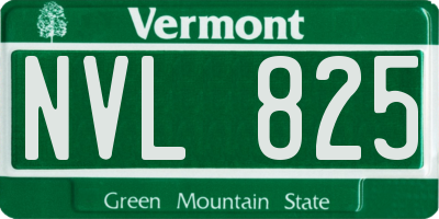 VT license plate NVL825