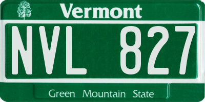 VT license plate NVL827