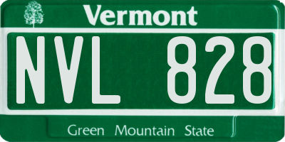 VT license plate NVL828