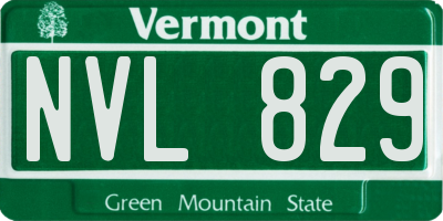 VT license plate NVL829