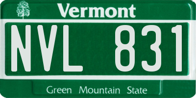 VT license plate NVL831