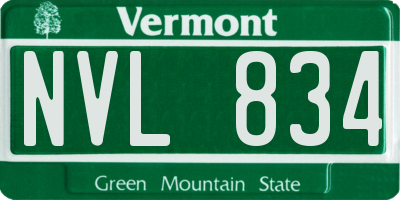 VT license plate NVL834