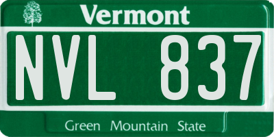 VT license plate NVL837