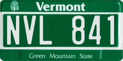 VT license plate NVL841