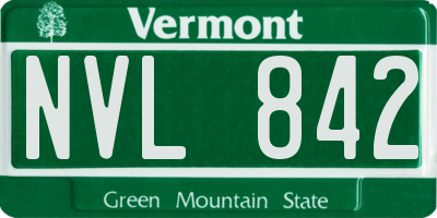 VT license plate NVL842