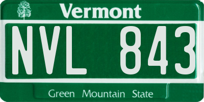 VT license plate NVL843