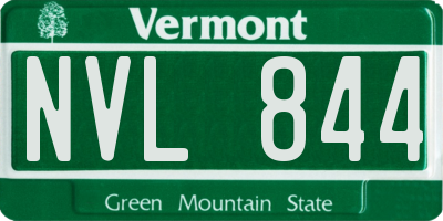 VT license plate NVL844