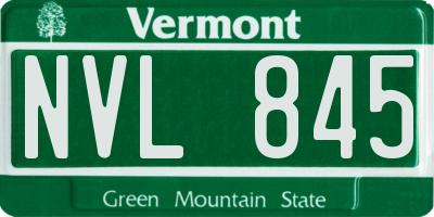 VT license plate NVL845