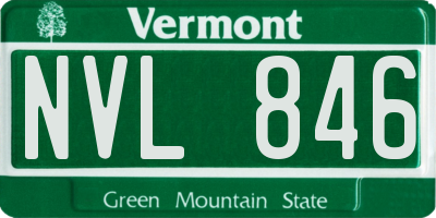 VT license plate NVL846