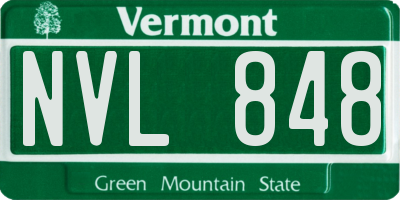 VT license plate NVL848