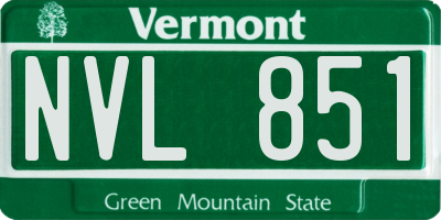 VT license plate NVL851