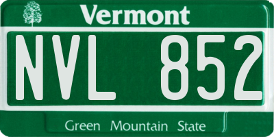 VT license plate NVL852
