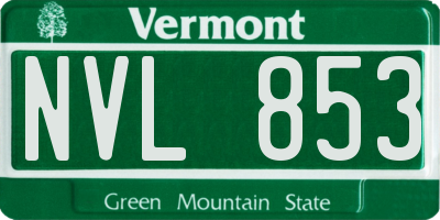 VT license plate NVL853