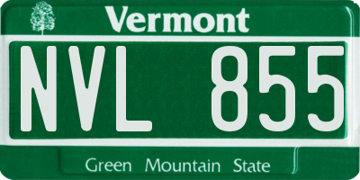 VT license plate NVL855