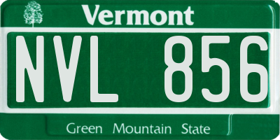 VT license plate NVL856