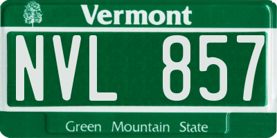 VT license plate NVL857