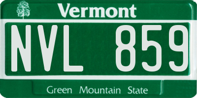 VT license plate NVL859