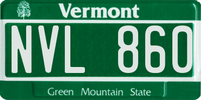 VT license plate NVL860