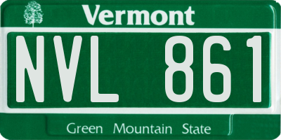 VT license plate NVL861