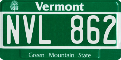 VT license plate NVL862