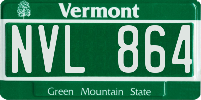 VT license plate NVL864