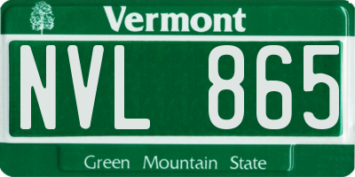 VT license plate NVL865