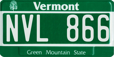 VT license plate NVL866