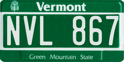 VT license plate NVL867