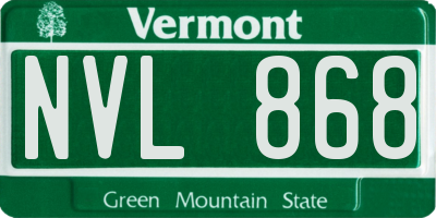VT license plate NVL868