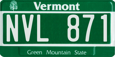 VT license plate NVL871