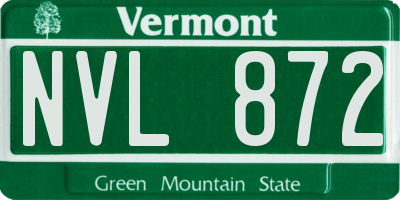 VT license plate NVL872