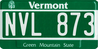 VT license plate NVL873