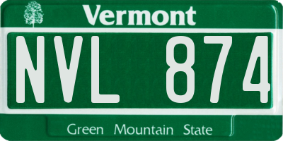 VT license plate NVL874