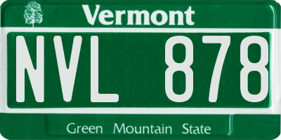 VT license plate NVL878