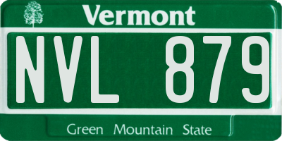 VT license plate NVL879