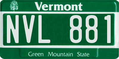 VT license plate NVL881