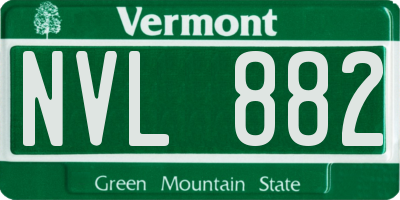 VT license plate NVL882